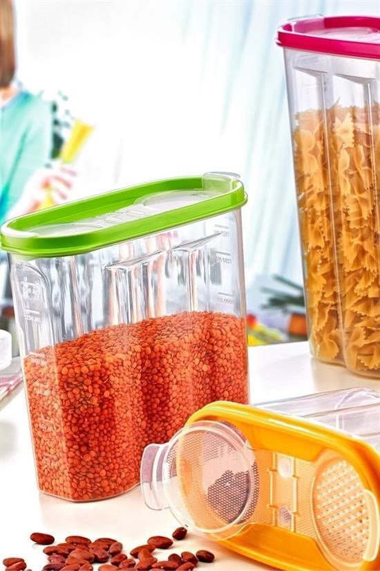 Woody Sofia 2 Kapaklı Ölçekli Erzak Kuru Gıda Saklama Kutusu Kabı