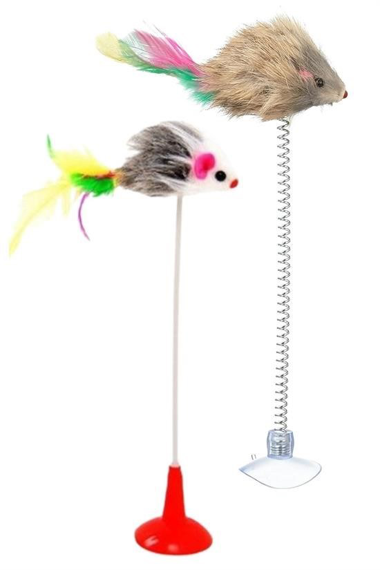 Woody Sofia 2li Vantuzlu Fareli Tüylü Hareketli Çanlı ve Esneyen 