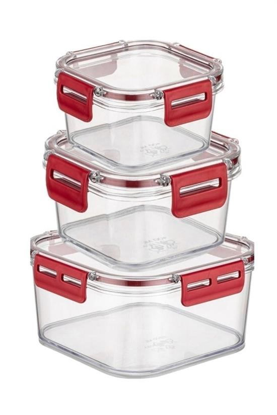 Woody Sofia  3'Lü Pratik Silikon Contalı Sızdırmaz Kapaklı Sağlam 