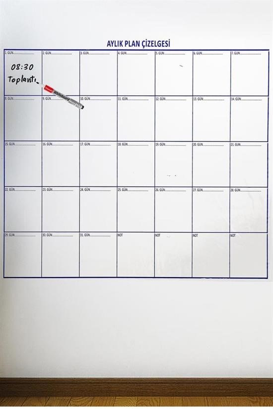 Woody Sofia Aylık Planlayıcı Manyetik Duvar Stickerı Takvim Plan 