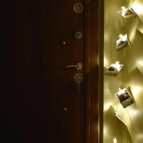 Woody Sofia Bakır Renkli Led Işıklı Fotoğraf Asma Işık Süsleme Ma