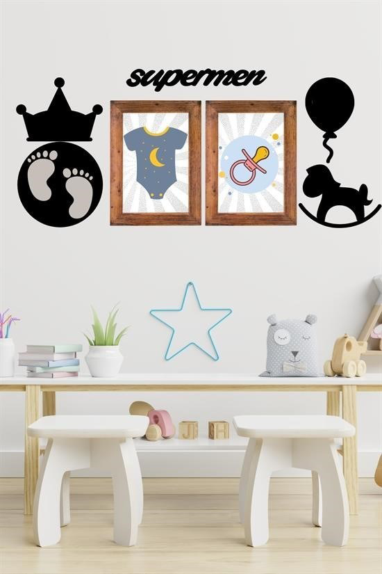 Woody Sofia DECO103 Supermen Dekoratif Duvar Süsü Tablo Aksesuar 