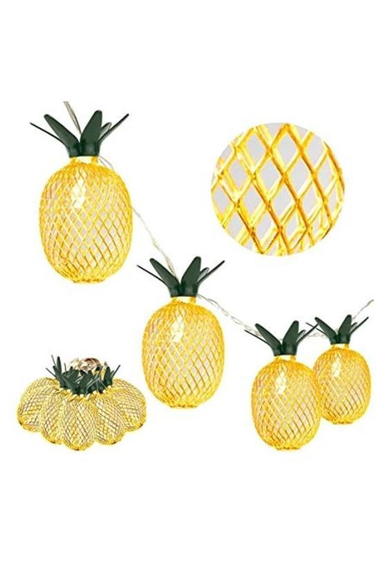 Woody Sofia Dekoratif Pilli Pineapple Ananas Pilli Şerit Led Işık Woody Sofia Dekoratif Pilli Pineapple Ananas Pilli Şerit Led Işık