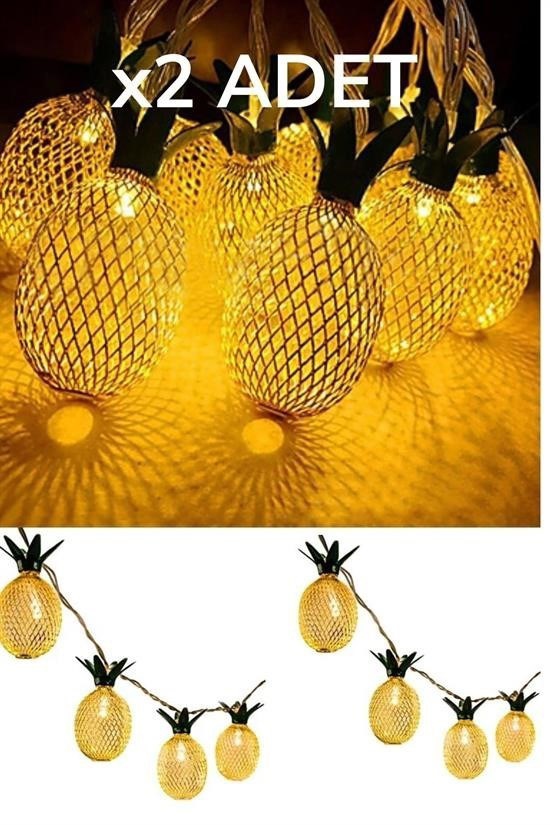 Woody Sofia Dekoratif Pilli Pineapple Ananas Pilli Şerit Led Işık Woody Sofia Dekoratif Pilli Pineapple Ananas Pilli Şerit Led Işık