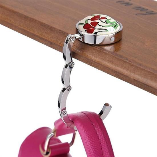 Woody Sofia Dekoratif Desenli Masa Kenarı Çanta Askı Aparatı Alet