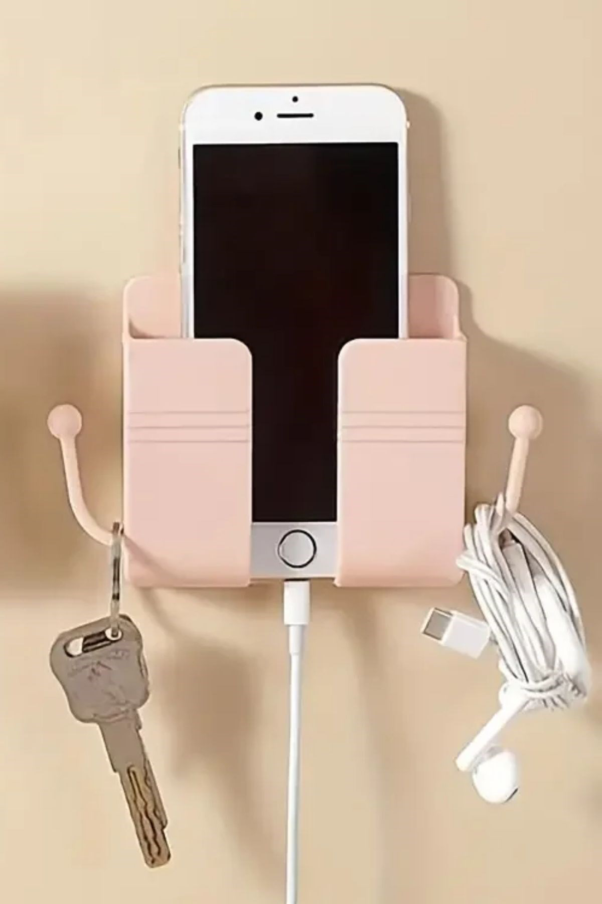 Woody Sofia Duvar Tipi Yapışkanlı Kablo Tutuculu Telefon,Kumanda 