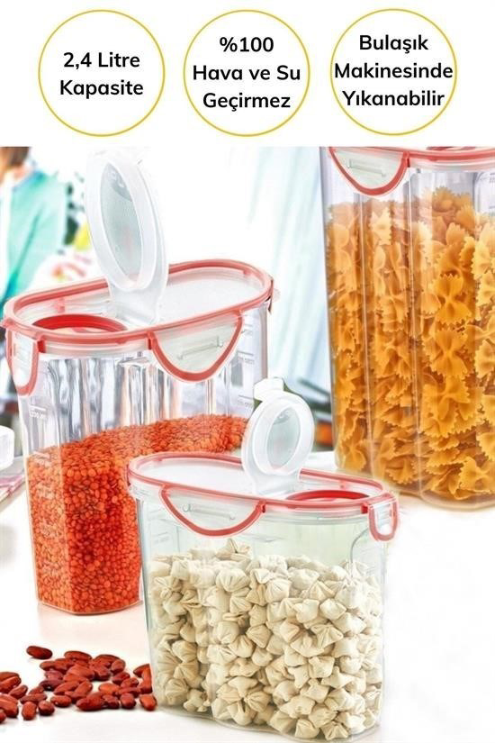 Woody Sofia® Kilitli Kapaklı Contalı Hava,Su Sıvı Geçirmez 2,4 Li