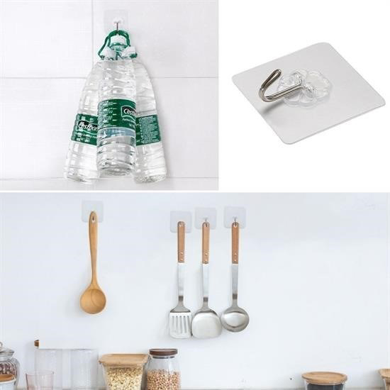 Woody Sofia Süper Güçlü Yapışkanlı Suya Dayanıklı Şeffaf Askı 5li