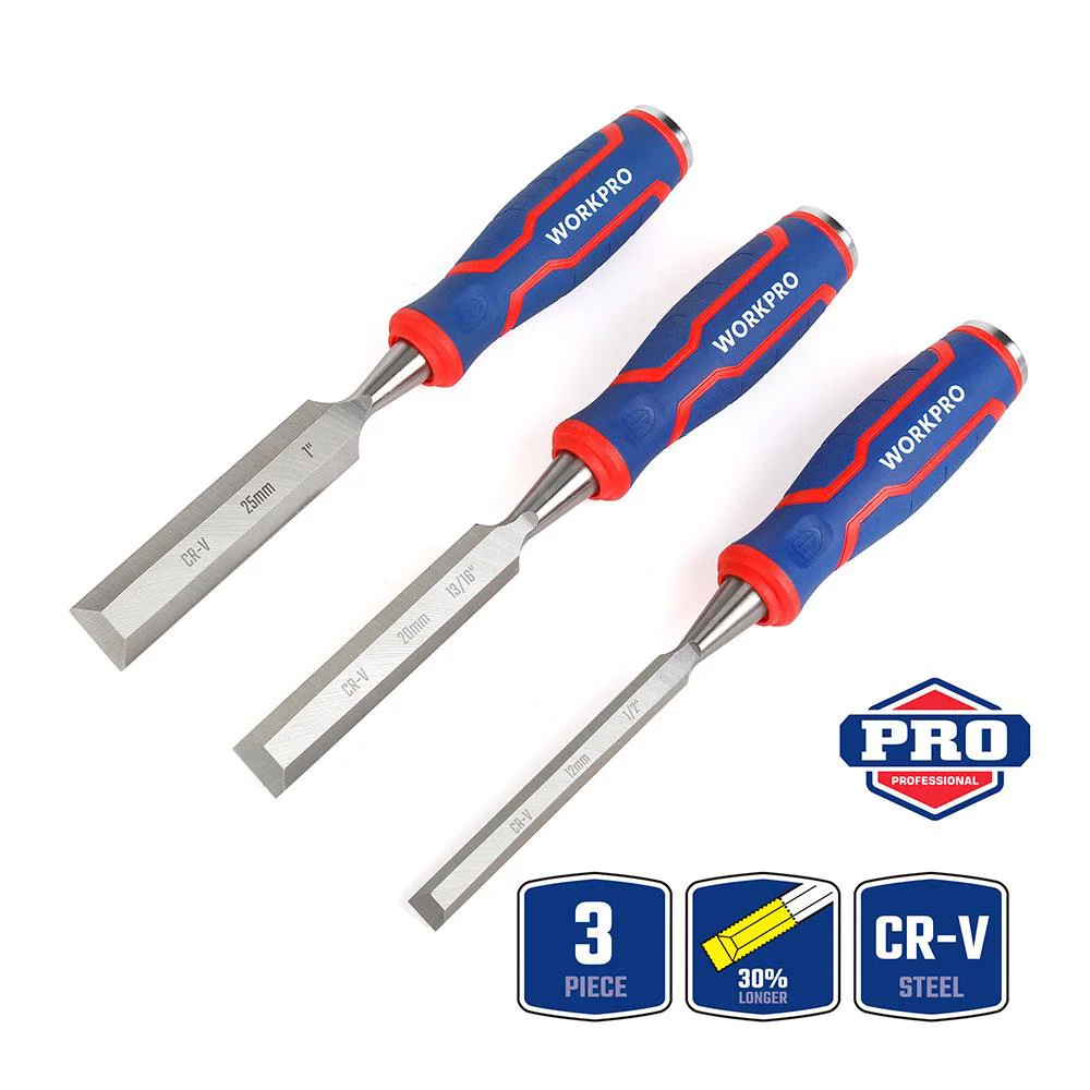 WORKPRO WP201301 12-20-25MM Üçlü Profesyonel İskarpela Seti WORKPRO WP201301 12-20-25MM Üçlü Profesyonel İskarpela Seti