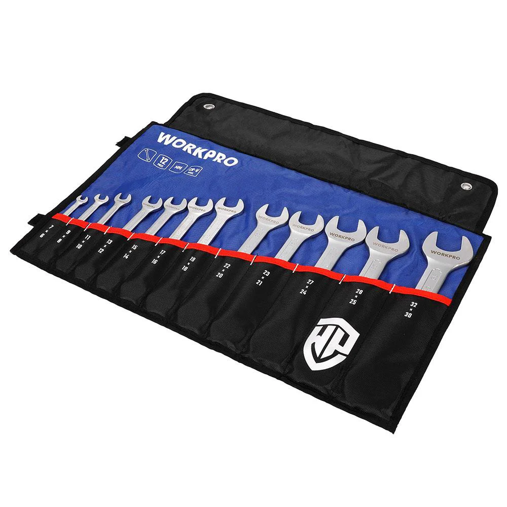 WORKPRO WP202507 6-32mm 12 Parça CR-V Profesyonel Açık Ağız Anahtar Takımı + Bez Taşıma Kılıfı WORKPRO WP202507 6-32mm 12 Parça CR-V Profesyonel Açık Ağız Anahtar Takımı + Bez Taşıma Kılıfı