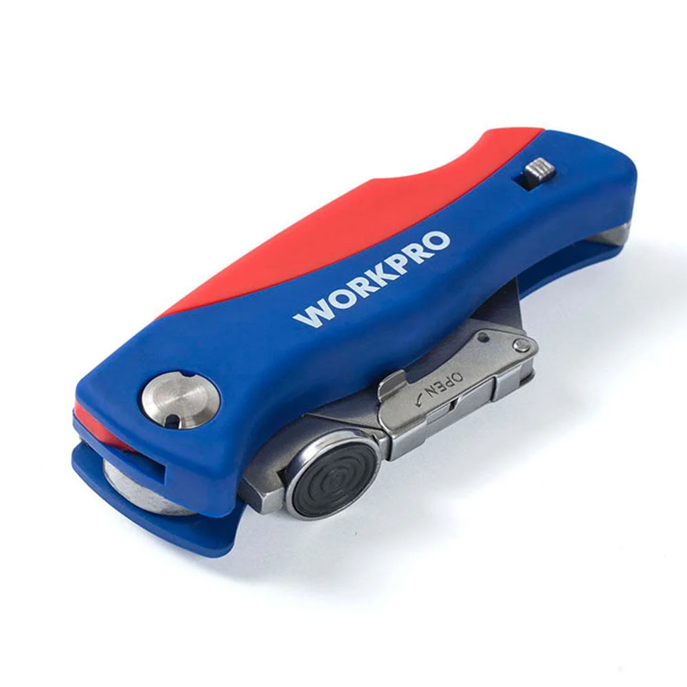 WORKPRO WP211006 Ağır Hizmet Paslanmaz Çelik Gövde Katlanır Rötuş Maket Bıçağı + 6 Adet Yedek Bıçak WORKPRO WP211006 Ağır Hizmet Paslanmaz Çelik Gövde Katlanır Rötuş Maket Bıçağı + 6 Adet Yedek Bıçak