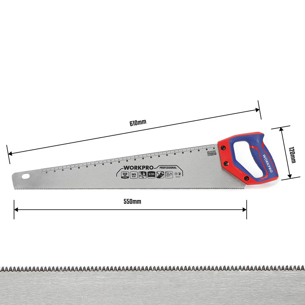 WORKPRO WP215012 550mm SK5 11 TPI Ağır Hizmet Tipi El Testeresi