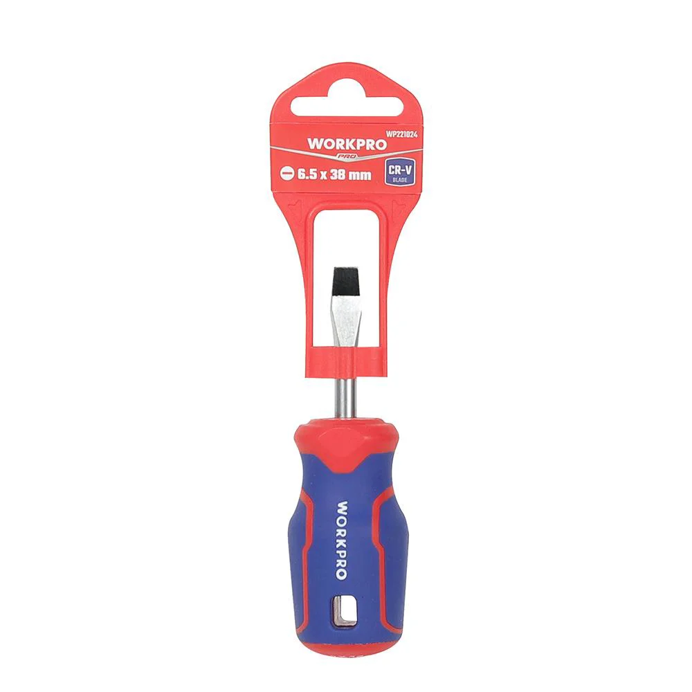 WORKPRO WP221024 6.5x38mm CR-V Manyetik Profesyonel Düz Topaç Tornavida