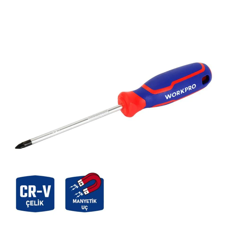 WORKPRO WP221036 PZ1x100mm CR-V Manyetik Profesyonel Yıldız Tornavida WORKPRO WP221036 PZ1x100mm CR-V Manyetik Profesyonel Yıldız Tornavida