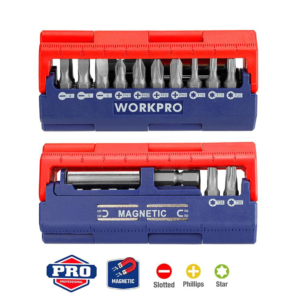 WORKPRO WP221062 13 Parça Manyetik CR-V Vidalama Bits Uç Seti WORKPRO WP221062 13 Parça Manyetik CR-V Vidalama Bits Uç Seti