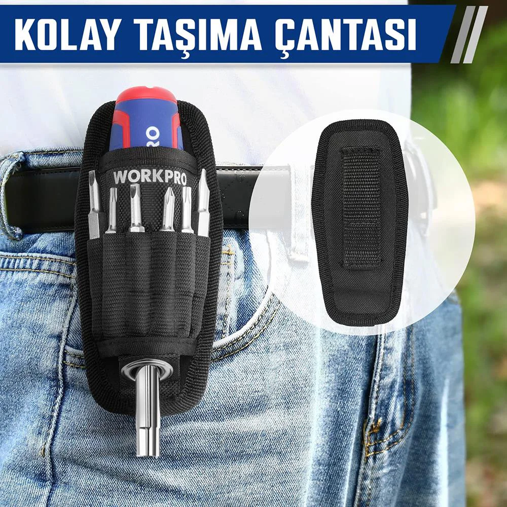 WORKPRO WP221306 15-IN-1 Çok Fonksiyonlu Değişken Uçlu Profesyonel Tornavida Seti + Bel Askı Kılıfı WORKPRO WP221306 15-IN-1 Çok Fonksiyonlu Değişken Uçlu Profesyonel Tornavida Seti + Bel Askı Kılıfı