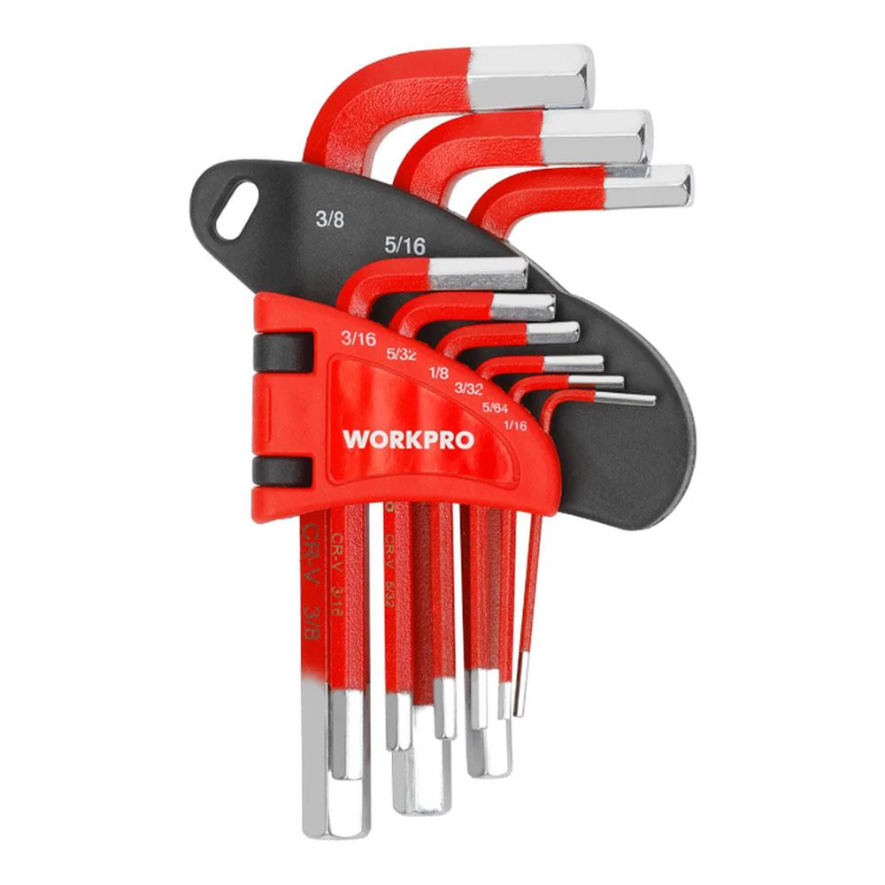 WORKPRO WP222016 9 Parça Kısa Boy CR-V İnç Profesyonel Allen Anahtar Takımı WORKPRO WP222016 9 Parça Kısa Boy CR-V İnç Profesyonel Allen Anahtar Takımı