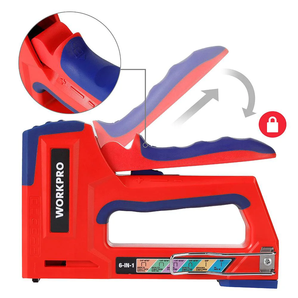 WORKPRO WP223002 6 IN 1 Profesyonel 6-14mm Mekanik Zımba ve 15mm Çivi Tabancası