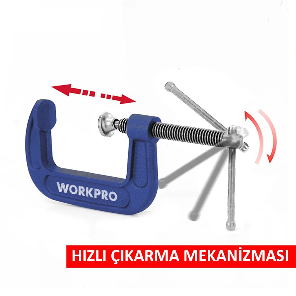 WORKPRO WP232019 100mm G Tipi İşkence WORKPRO WP232019 100mm G Tipi İşkence
