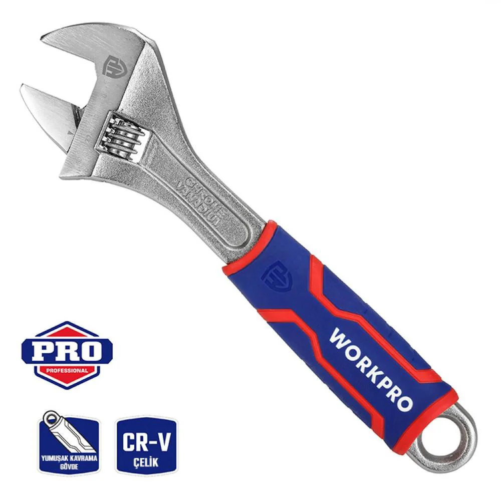 WORKPRO WP272012 250mm Cr-V Profesyonel Kurbağacık Anahtar WORKPRO WP272012 250mm Cr-V Profesyonel Kurbağacık Anahtar