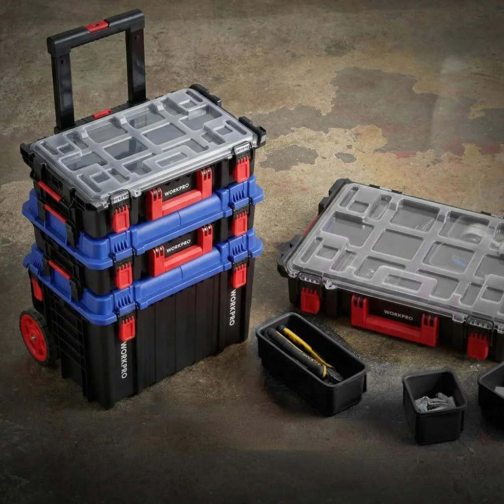 WORKPRO WP283029 24Lt 12 Gözlü Şeffaf Kapaklı İstiflenebilir 56x35x12,5cm Profesyonel Organizer Takım Çantası WORKPRO WP283029 24Lt 12 Gözlü Şeffaf Kapaklı İstiflenebilir 56x35x12,5cm Profesyonel Organizer Takım Çantası