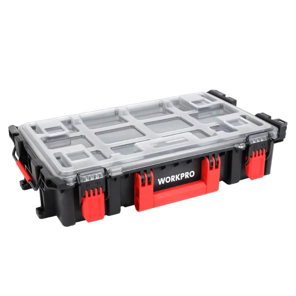 WORKPRO WP283029 24Lt 12 Gözlü Şeffaf Kapaklı İstiflenebilir 56x35x12,5cm Profesyonel Organizer Takım Çantası WORKPRO WP283029 24Lt 12 Gözlü Şeffaf Kapaklı İstiflenebilir 56x35x12,5cm Profesyonel Organizer Takım Çantası