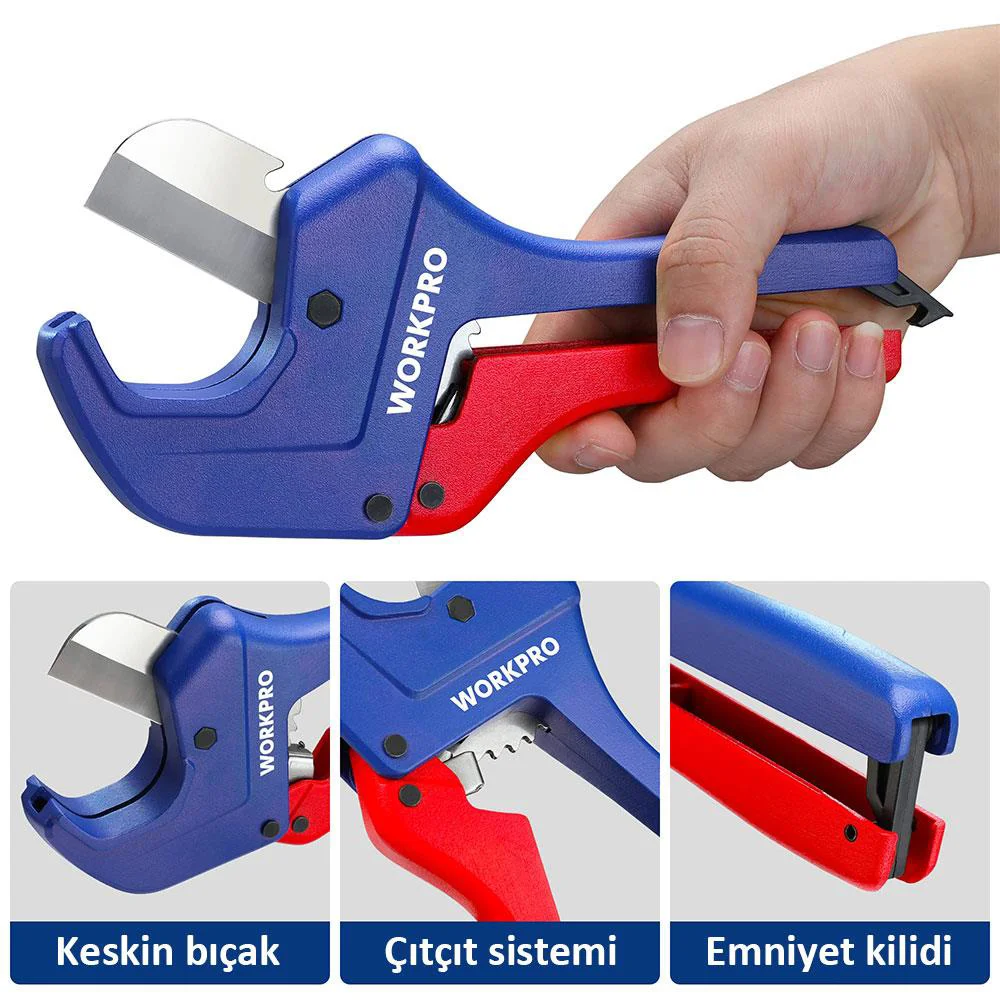 WORKPRO WP301006 42mm Profesyonel PPRC Plastik Boru Kesme Makası WORKPRO WP301006 42mm Profesyonel PPRC Plastik Boru Kesme Makası