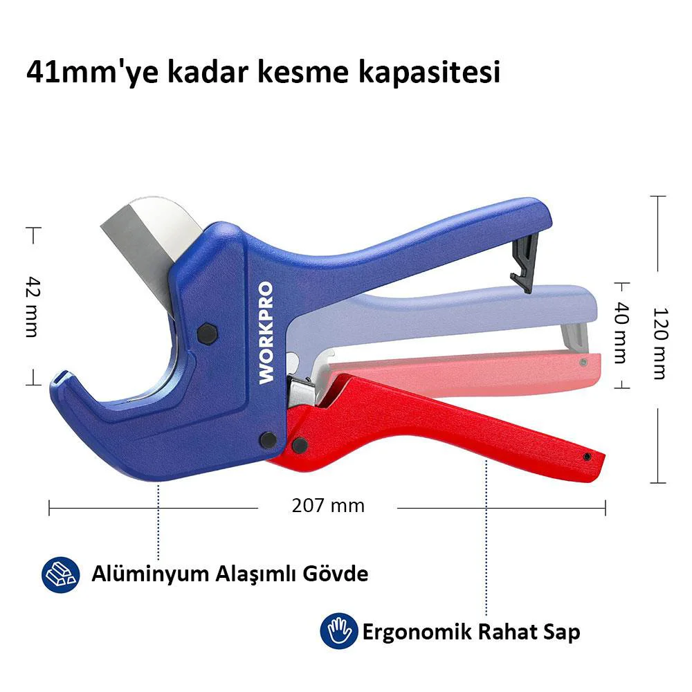 WORKPRO WP301006 42mm Profesyonel PPRC Plastik Boru Kesme Makası WORKPRO WP301006 42mm Profesyonel PPRC Plastik Boru Kesme Makası