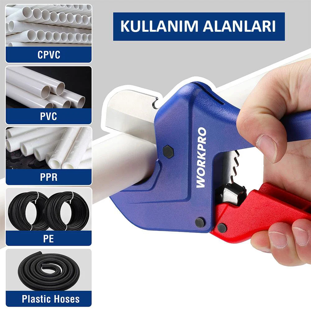 WORKPRO WP301007 60.5mm Profesyonel PPRC Plastik Boru Kesme Makası WORKPRO WP301007 60.5mm Profesyonel PPRC Plastik Boru Kesme Makası