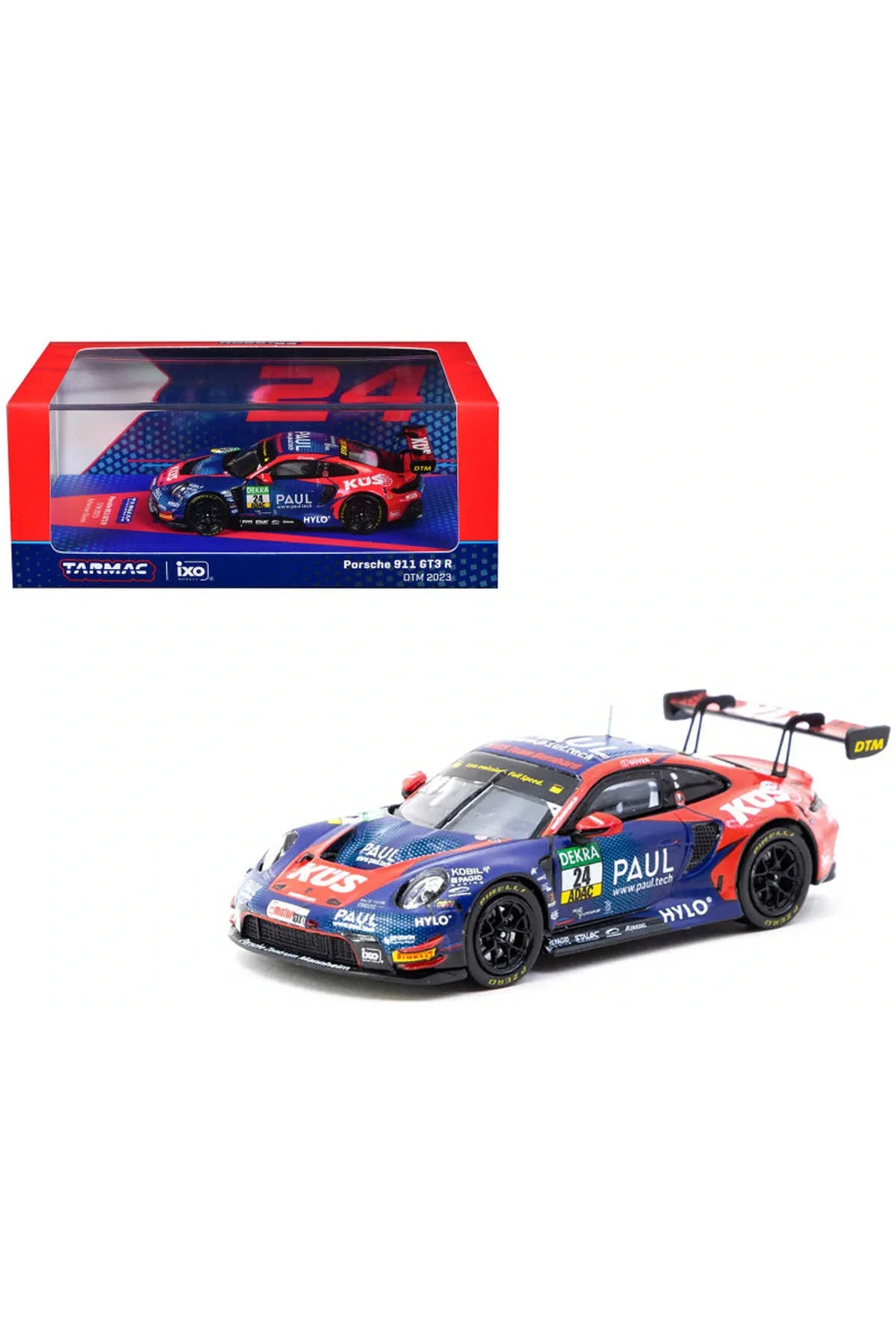Works X iXO Models 1/64 Porsche 911 GT3 R DTM 2023 #24 - HOBBY64 - Ayhancan Güven