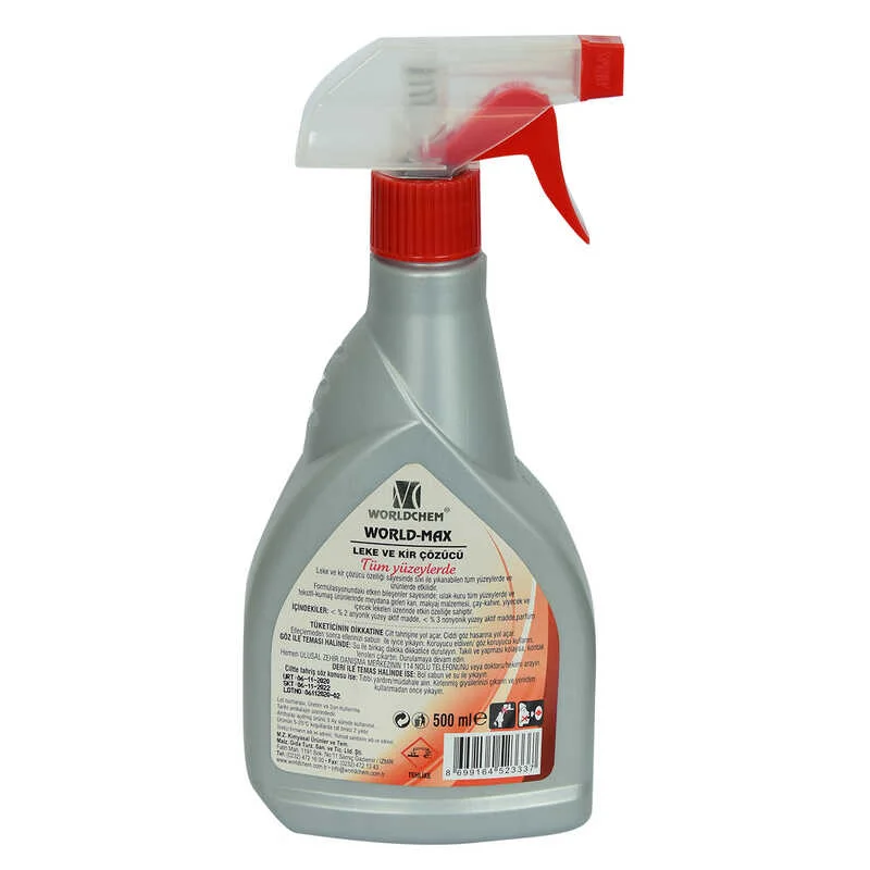 World-Max Tüm Yüzeylerde  ve Kir Çözücü Sprey Şişe 500 ML