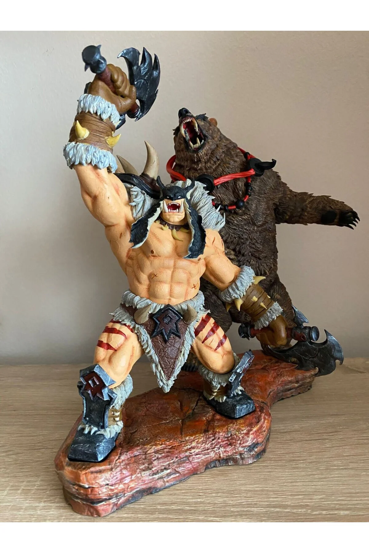World Of Warcraft Rexxar ve Misha Figür WOW Rexxar ve Ayı Misha Obje 25CM Büyük Boy
