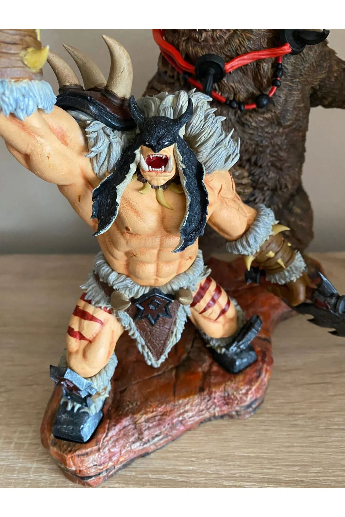 World Of Warcraft Rexxar ve Misha Figür WOW Rexxar ve Ayı Misha Obje 25CM Büyük Boy