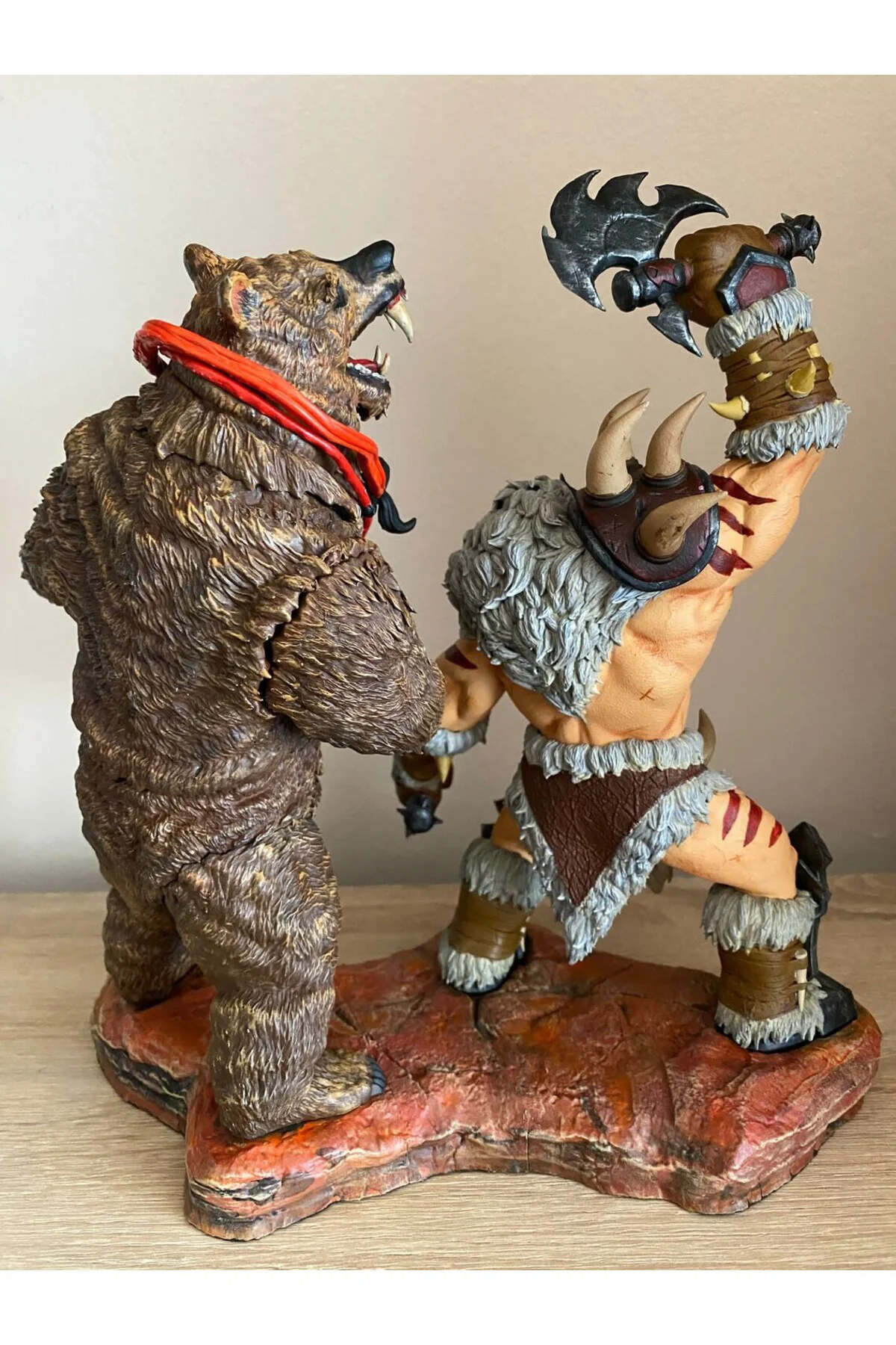 World Of Warcraft Rexxar ve Misha Figür WOW Rexxar ve Ayı Misha Obje 25CM Büyük Boy