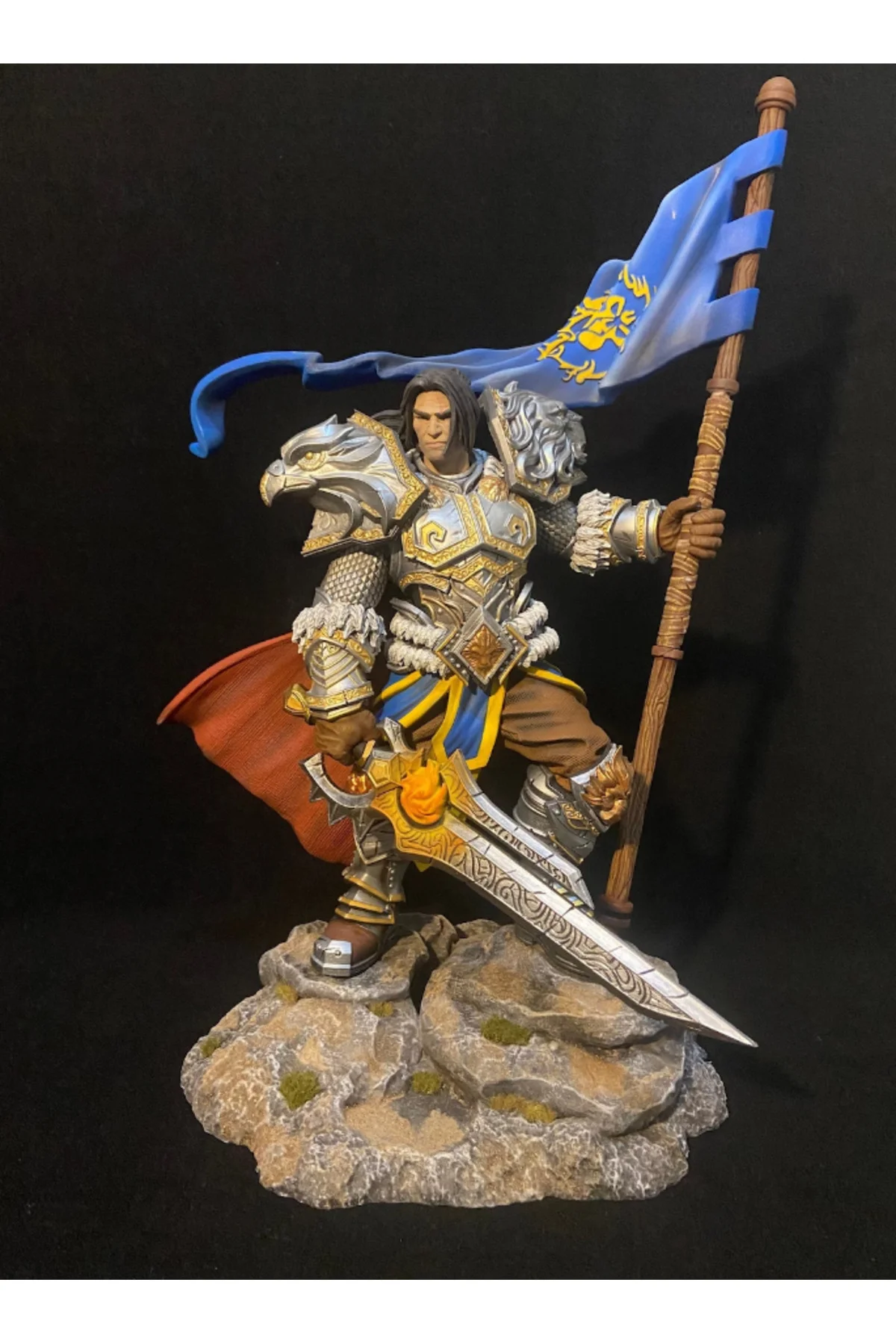 World of Warcraft Varian Wrynn Figür WOW Varian Wrynn Obje 25CM Büyük Boy