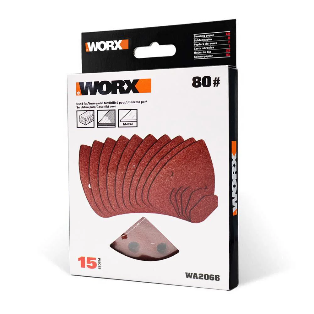 WORX WA2066 140x90mm 80 Kum, 15 Adet Cırtlı Universal Mouse Zımpara Kâğıdı WORX WA2066 140x90mm 80 Kum, 15 Adet Cırtlı Universal Mouse Zımpara Kâğıdı