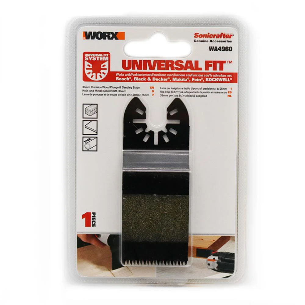 WORX WA4960 Çok Amaçlı Raspalama Makinası İçin 35x40mm Ahşap, PVC Universal Kesme ve Zımparalama Bıçağı WORX WA4960 Çok Amaçlı Raspalama Makinası İçin 35x40mm Ahşap, PVC Universal Kesme ve Zımparalama Bıçağı