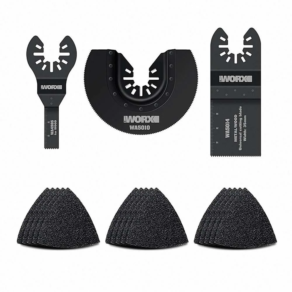 WORX WA5099 18 Parça Universal Metal, Ahşap Kesme ve Zımpara Kâğıdı Aksesuar Seti WORX WA5099 18 Parça Universal Metal, Ahşap Kesme ve Zımpara Kâğıdı Aksesuar Seti
