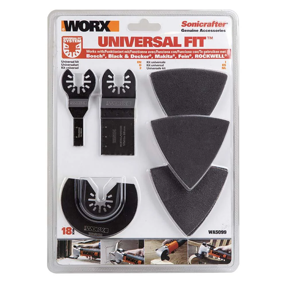 WORX WA5099 18 Parça Universal Metal, Ahşap Kesme ve Zımpara Kâğıdı Aksesuar Seti WORX WA5099 18 Parça Universal Metal, Ahşap Kesme ve Zımpara Kâğıdı Aksesuar Seti