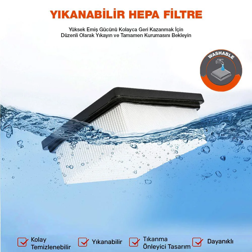 WORX WA6078 WX031 Şarjlı Süpürge İçin Yedek HEPA Filtre WORX WA6078 WX031 Şarjlı Süpürge İçin Yedek HEPA Filtre