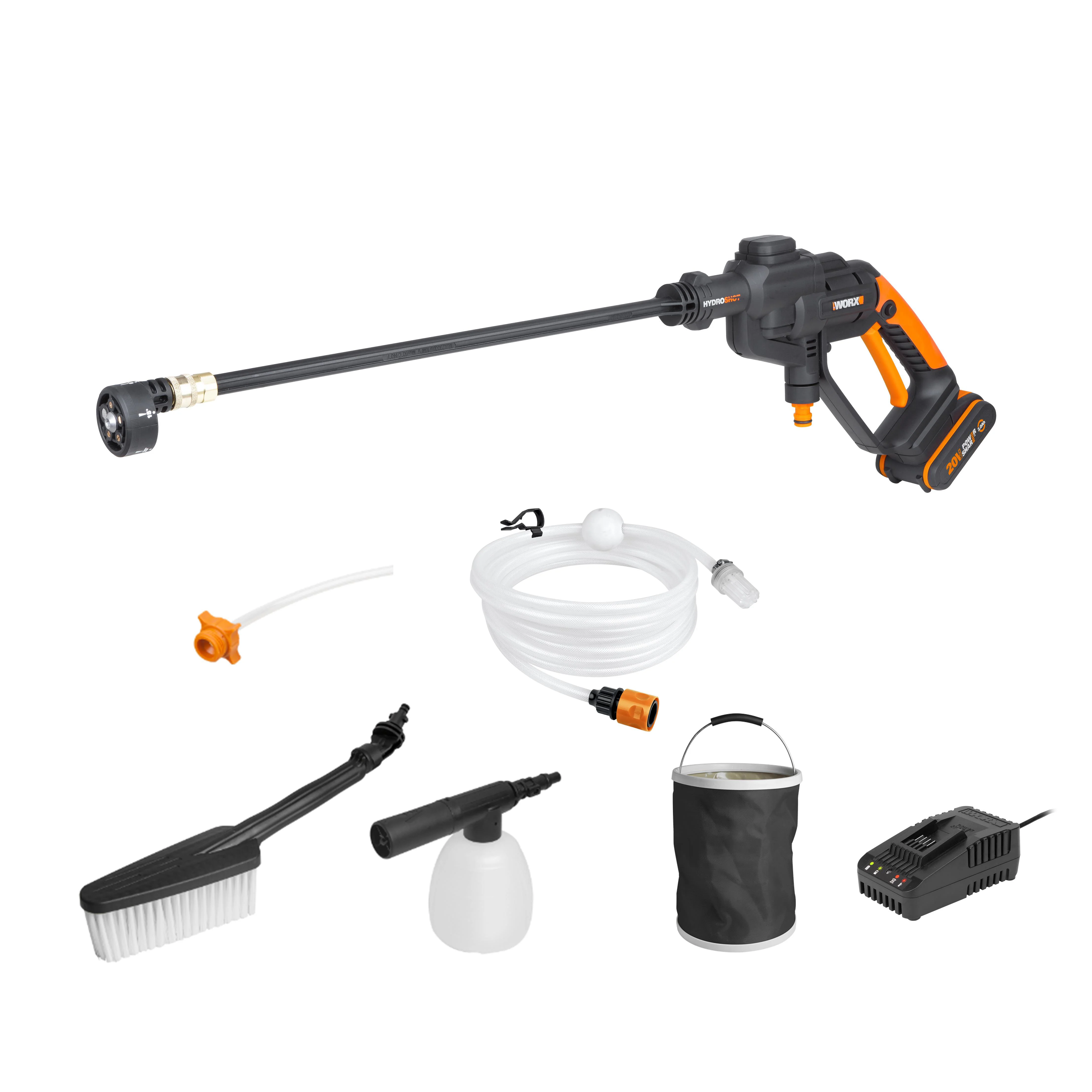 WORX WG620E.2 20Volt 2.0Ah. Li-ion 24 Bar Basınçlı Yıkama Tabancası + 4 Parça Yıkama Seti WORX WG620E.2 20Volt 2.0Ah. Li-ion 24 Bar Basınçlı Yıkama Tabancası + 4 Parça Yıkama Seti