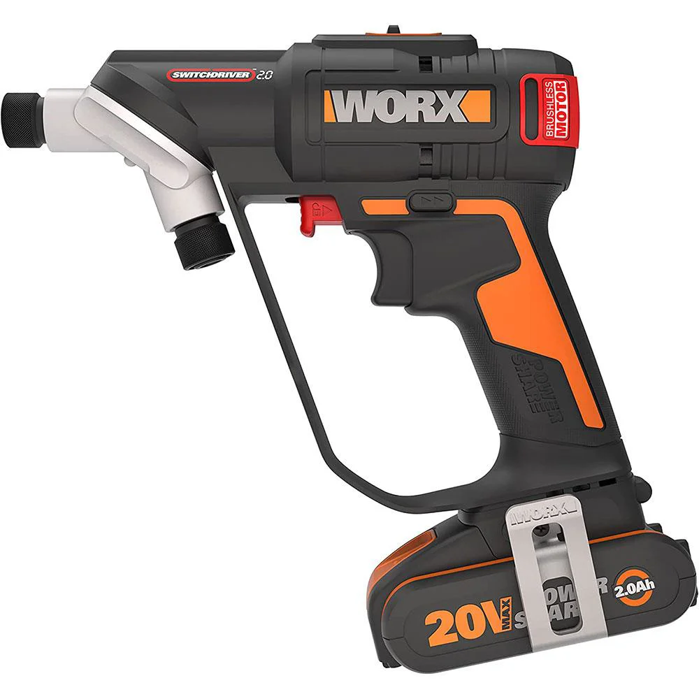WORX WX177 20Volt/2.0Ah Li-ion Döner Kafa ve Çift Mandrenli Profesyonel Kömürsüz Şarjlı Matkap + 6 Parça Uç WORX WX177 20Volt/2.0Ah Li-ion Döner Kafa ve Çift Mandrenli Profesyonel Kömürsüz Şarjlı Matkap + 6 Parça Uç