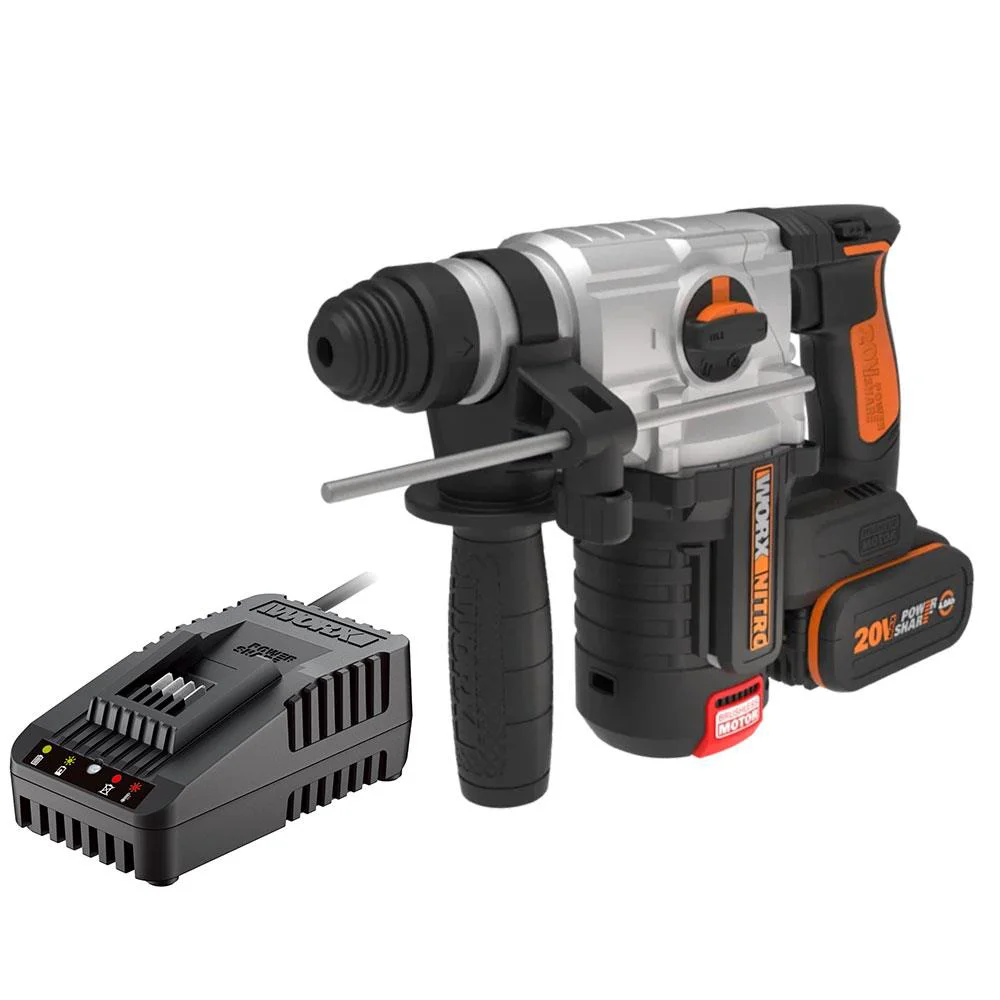 WORX WX380.9C 20Volt 2.0Ah. 2.2J Li-ion Tek Akülü Şarjlı Profesyonel SDS-Plus Pnömatik Kırıcı/Delici WORX WX380.9C 20Volt 2.0Ah. 2.2J Li-ion Tek Akülü Şarjlı Profesyonel SDS-Plus Pnömatik Kırıcı/Delici