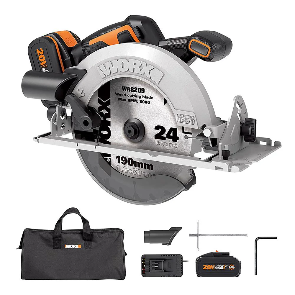 WORX WX520 20Volt 4.0Ah. Li-ion Kömürsüz Profesyonel Daire Testere WORX WX520 20Volt 4.0Ah. Li-ion Kömürsüz Profesyonel Daire Testere