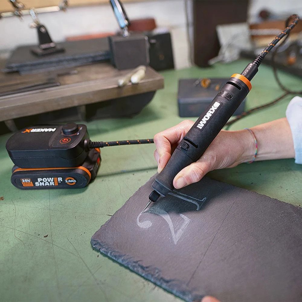 WORX WX739.9 MAKERX 20Volt Kömürsüz Profesyonel Gravür Makinesi + 19 Aksesuar (Akü Dahil Değildir) WORX WX739.9 MAKERX 20Volt Kömürsüz Profesyonel Gravür Makinesi + 19 Aksesuar (Akü Dahil Değildir)