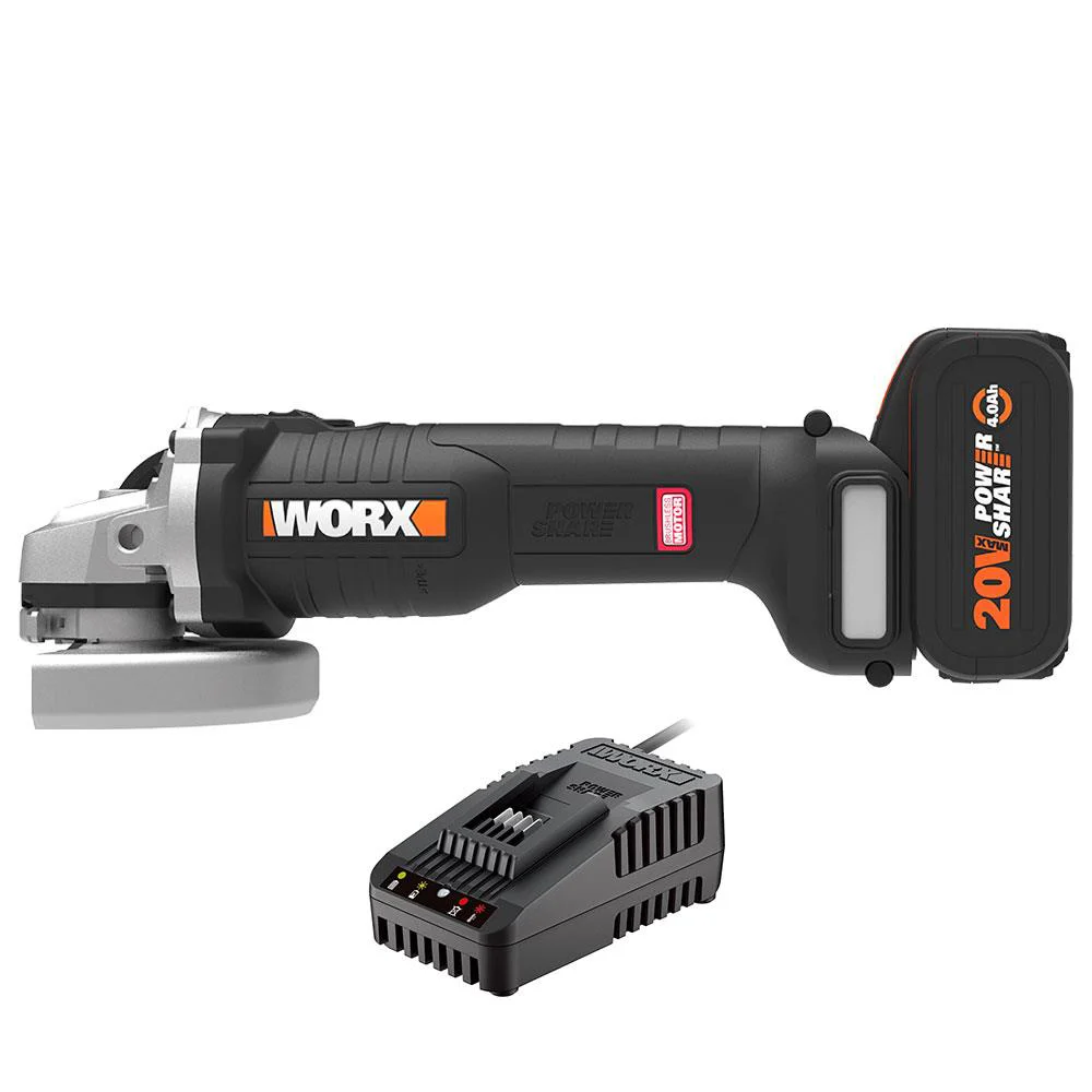 WORX WX812.9C 20Volt 2.0Ah. 125mm Kömürsüz Profesyonel Tek Akülü Şarjlı Avuç Taşlama WORX WX812.9C 20Volt 2.0Ah. 125mm Kömürsüz Profesyonel Tek Akülü Şarjlı Avuç Taşlama