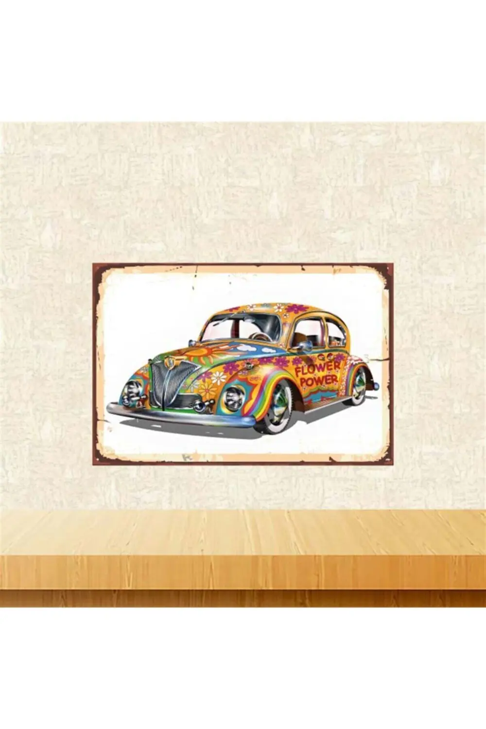 Woswos Araba 20-30 cm Retro Ahşap Poster Tkfx4185