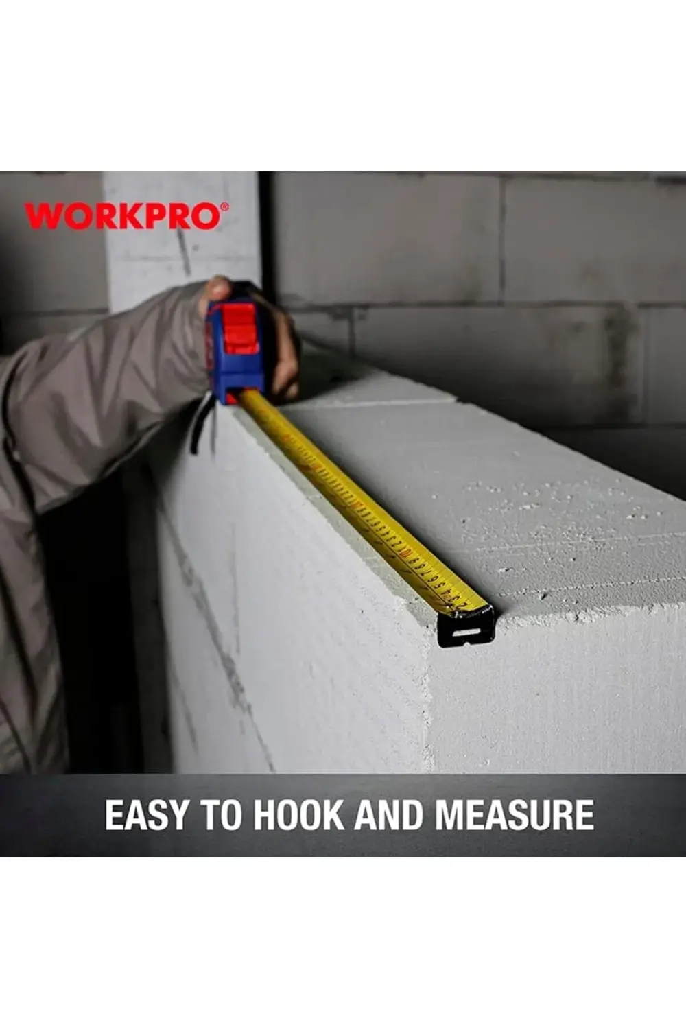 WP261010 7,5Mx25mm/25Ft. Kaplama Sarı Çelik Şerit Metre 1185222