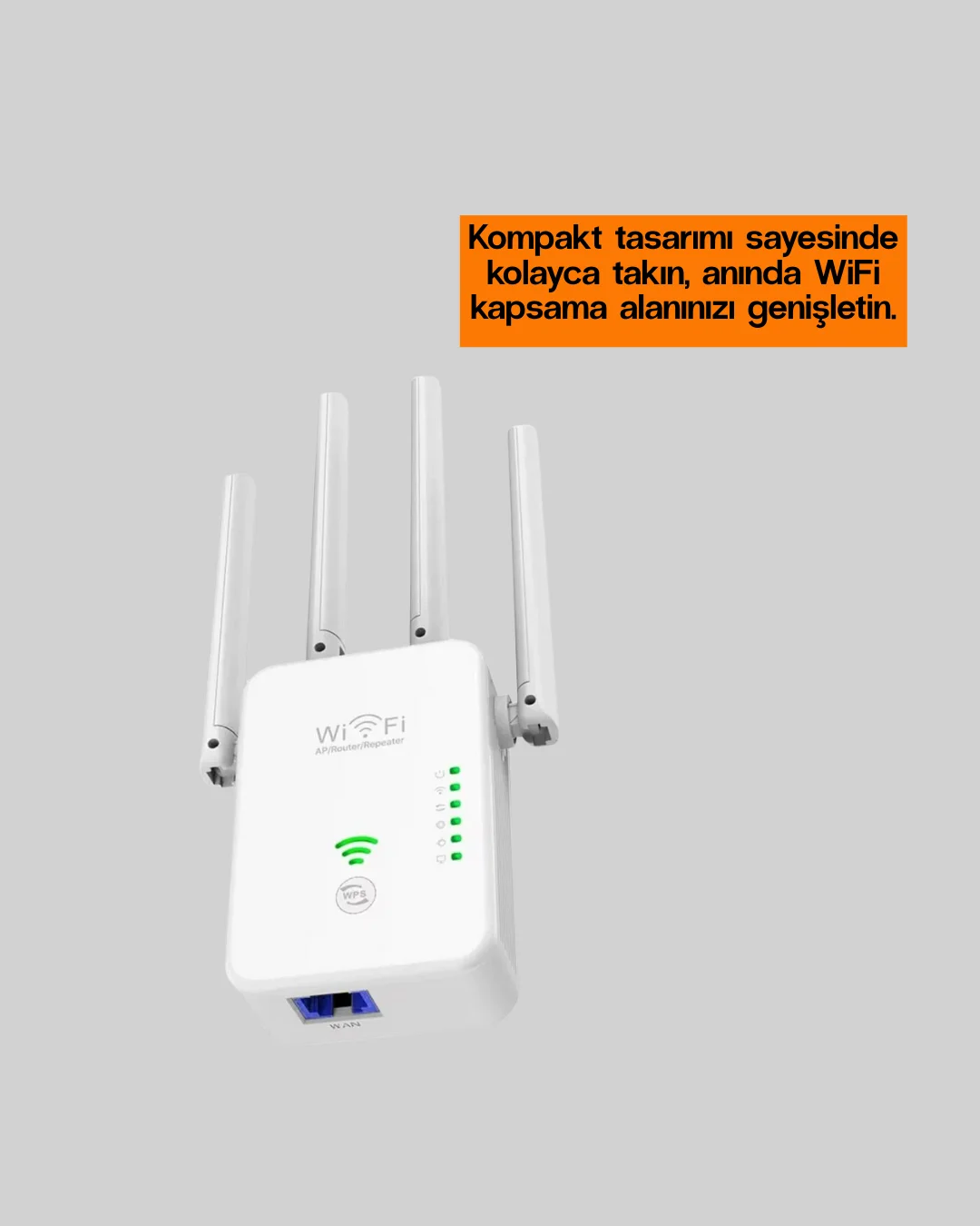 WPS Destekli 2.4GHz + 5GHz WiFi Sinyal Güçlendirici