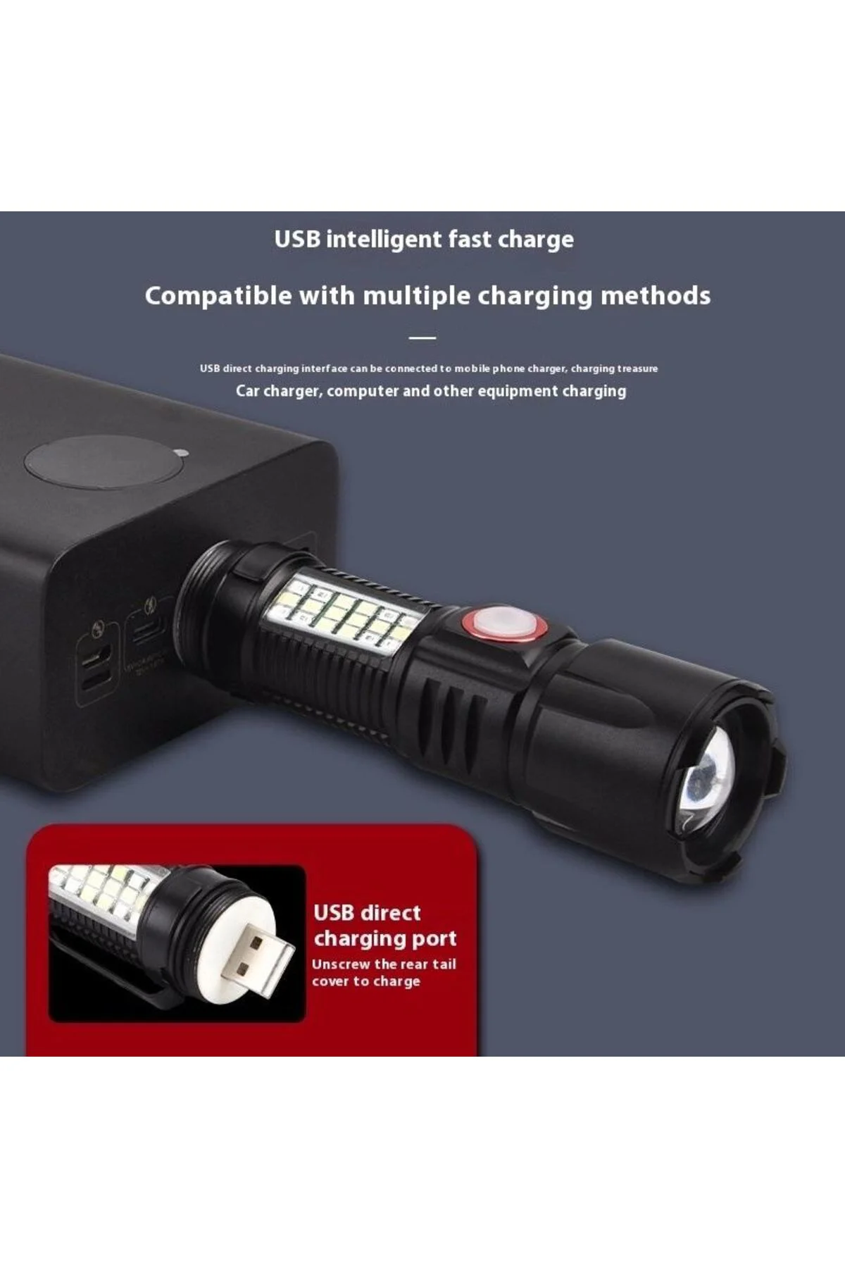 Ws-2828 1000 Lümen Mıknatıslı Usb Şarjlı El Feneri
